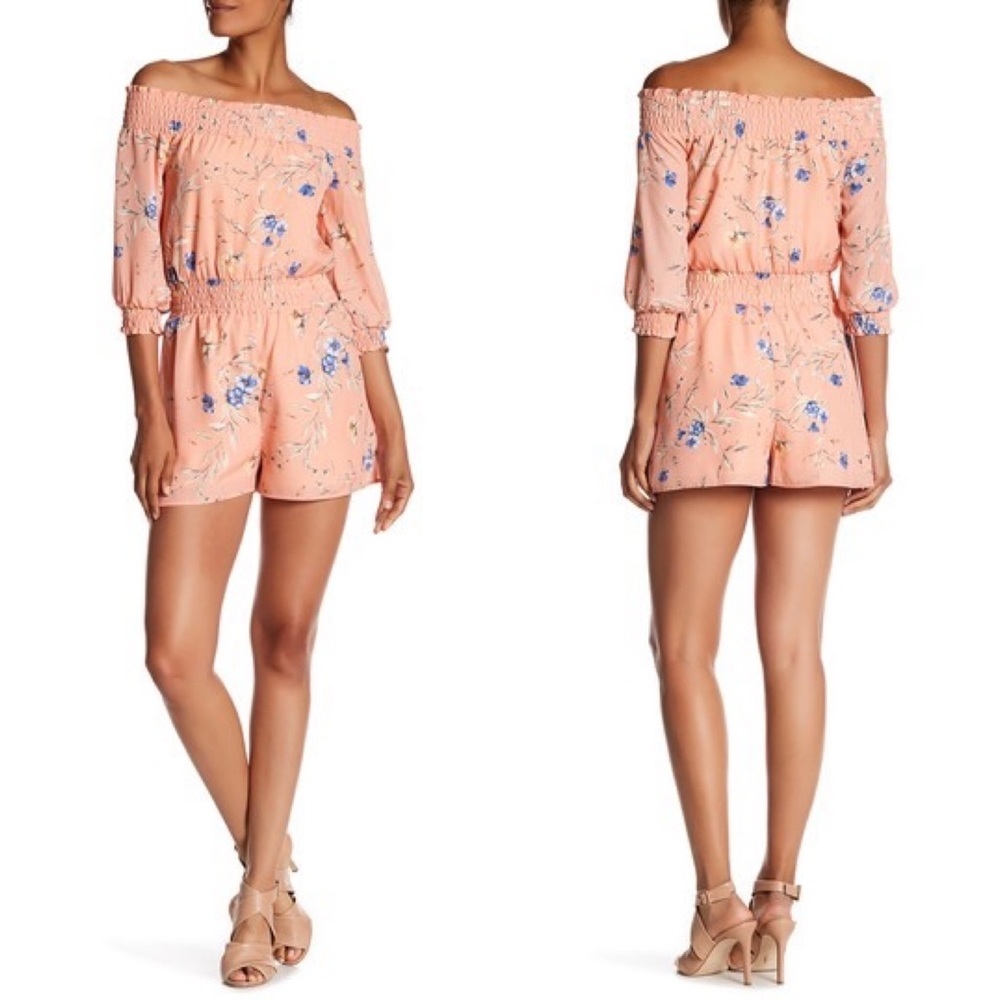NWT Ali & Jay | Peach Floral Backstage Romper Small - Picture 9 of 10